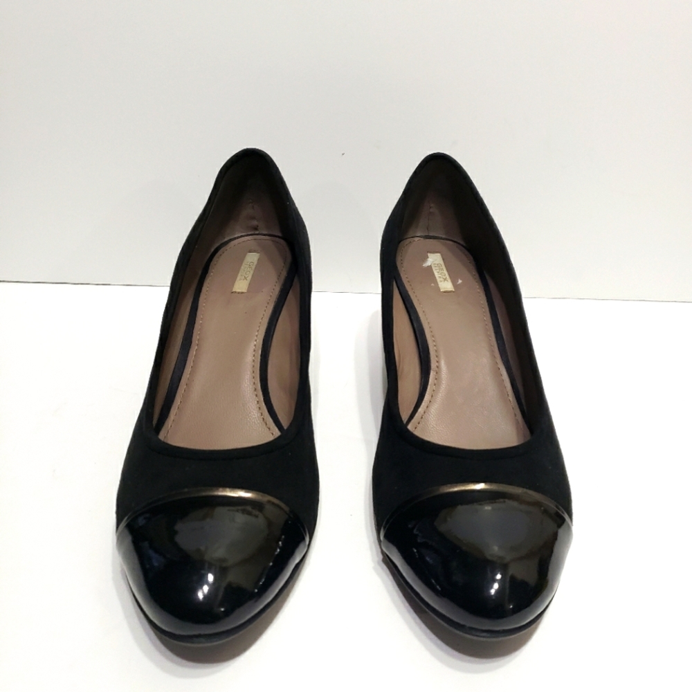 Geox Respira Black Suede Wedge Shoes 9.5